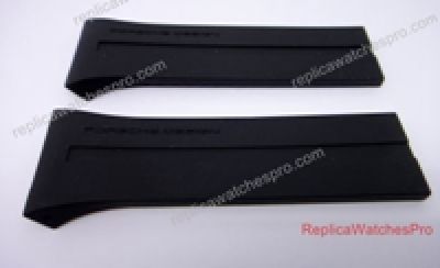 Copy Porsche Design P6750 (P6780) Black Rubber watch band only for Sale